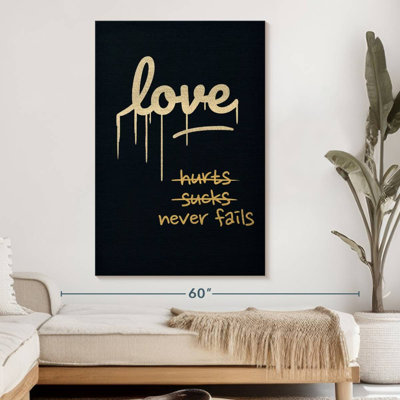 «Love Never Fails», impression sur toile