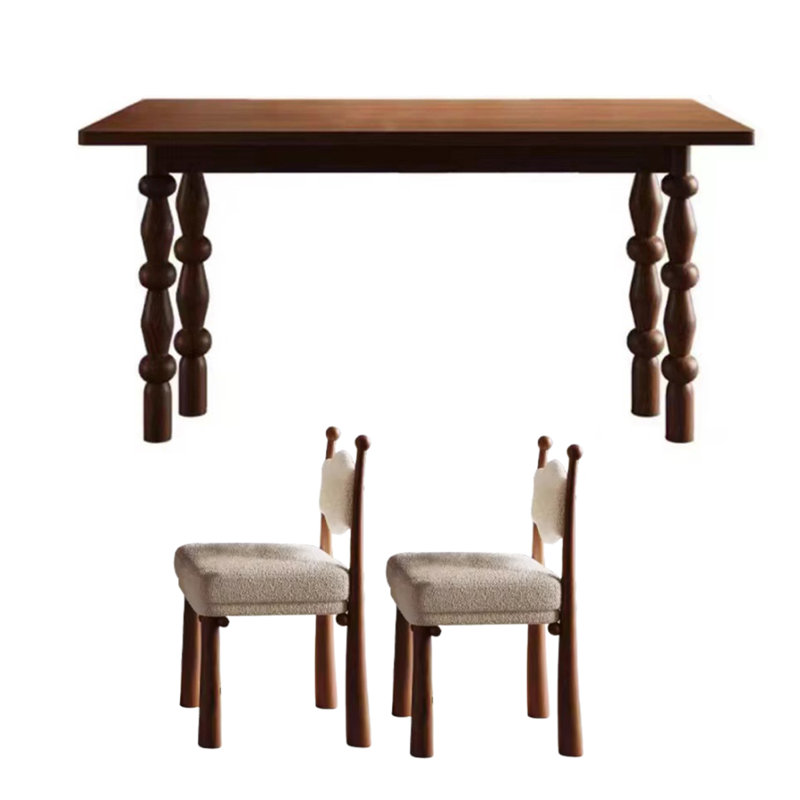 Ensemble de salle à manger rectangulaire en bois massif l 31,5 po, H 29,5 po x L 63 po x l 31,5 po