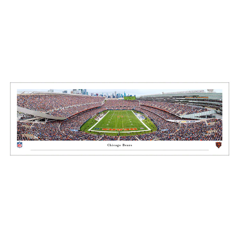Chicago Bears, End Zone - Standard Frame, No Mat, Paper, 13.5" H x 40" W x 0.1" D