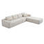 Canapé modulaire de forme basse en L de 134 po avec repose-pieds 4 places, 134 po-131091747-131091748