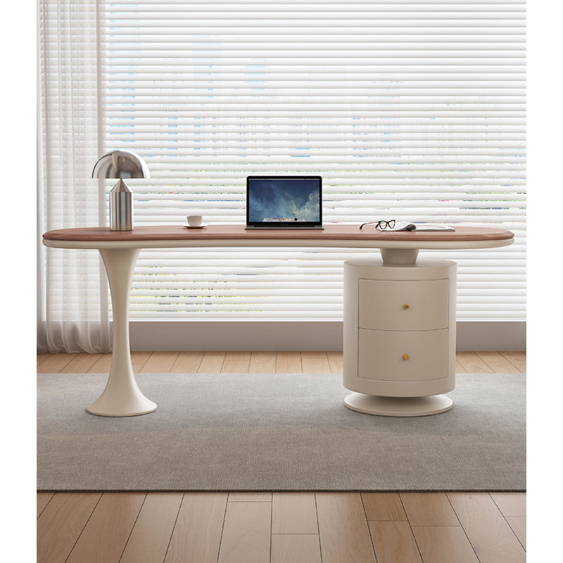 Bureau ovale avec 2 tiroirs, H 29,5 po x l 55,1 po x P 23,6 po