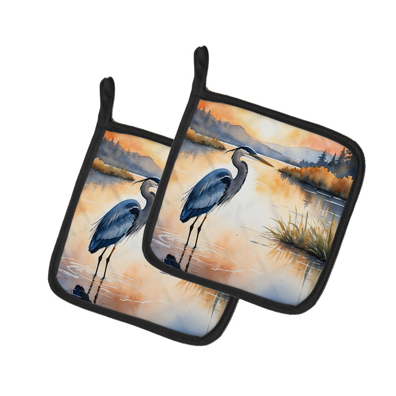 Paire de poignées Blue Heron in the Golden Hour
