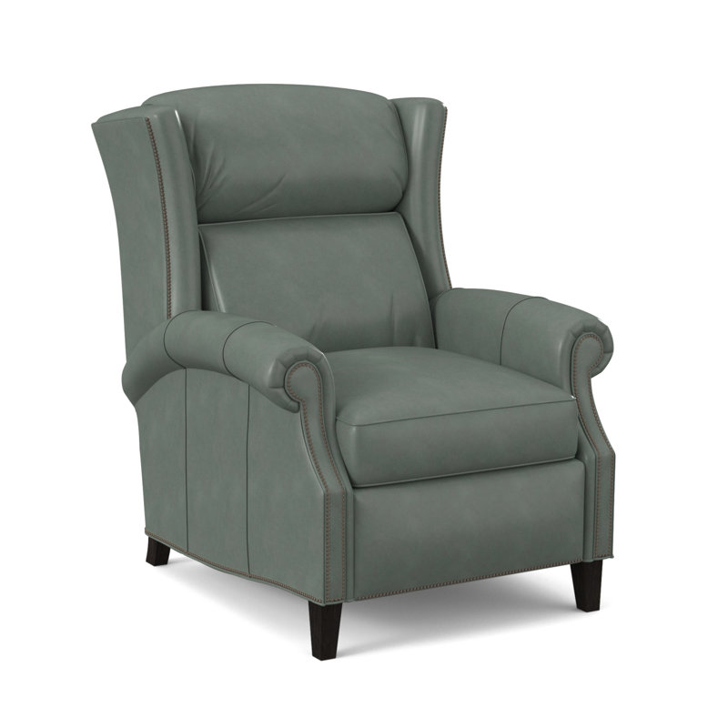 Broderick Recliner, #9 Gunmetal, Aline Fumo Genuine Leather, Plantation