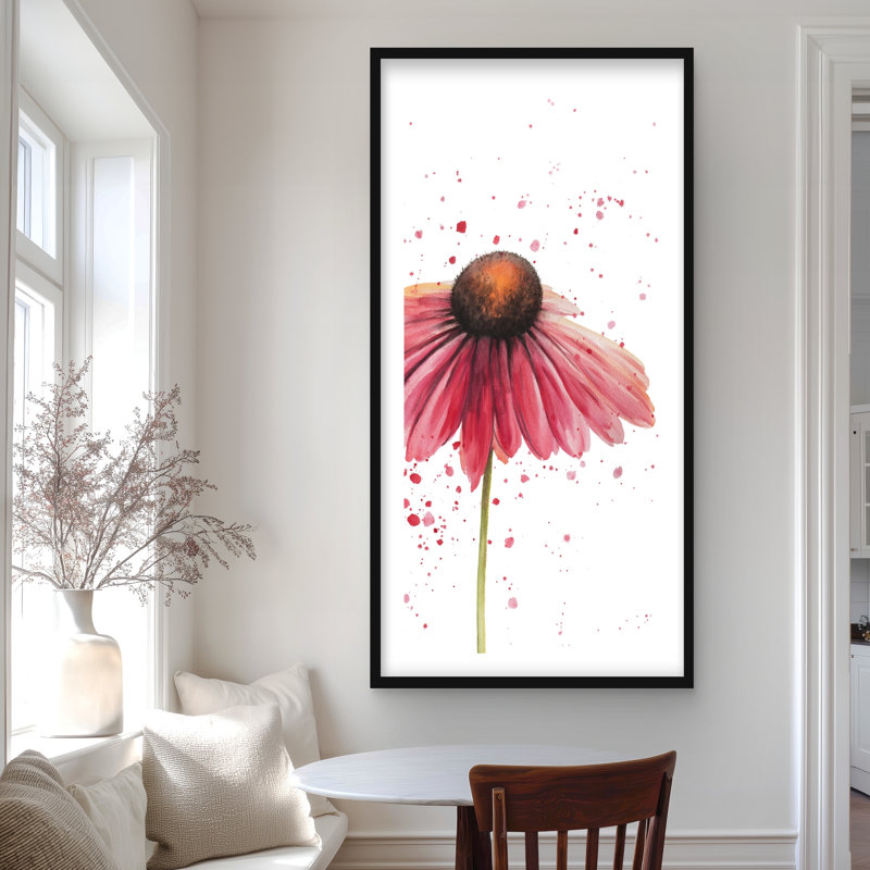 Rose marguerite rose, H 48 po x l 24 po, Noir