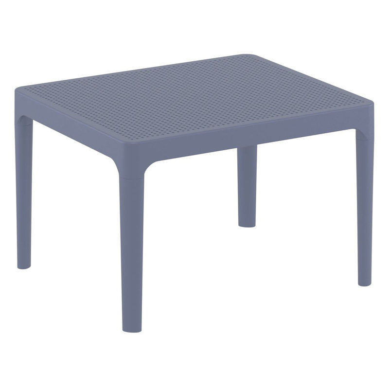 Table basse en plastique Farrah, Gris foncé, L 23,6 po x H 15,7 po x L 19,6 po