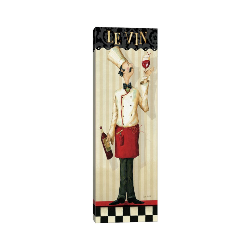 Chef Chef's I (Le Vin) par Lisa Audit - impression d'art graphique, H 48 po x l 16 po x P 1,5 po, Toile tendue