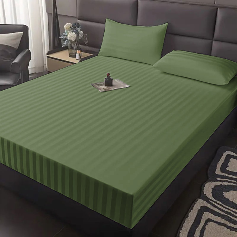Microfiber Luxury 40cm Deep Fitted Sheet, Single (3'), Olive Green