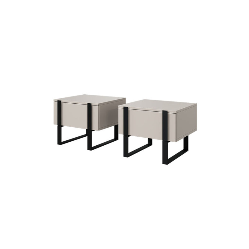 Alcadio bedside table, Cashmere/Black