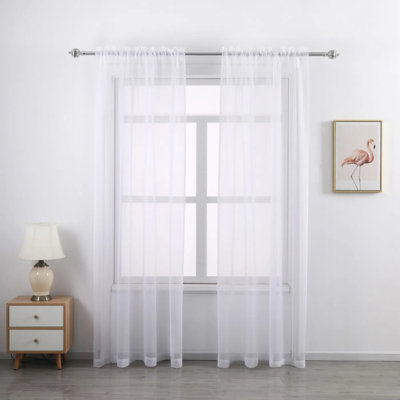 2 Panels Sheer Voile Window Curtains