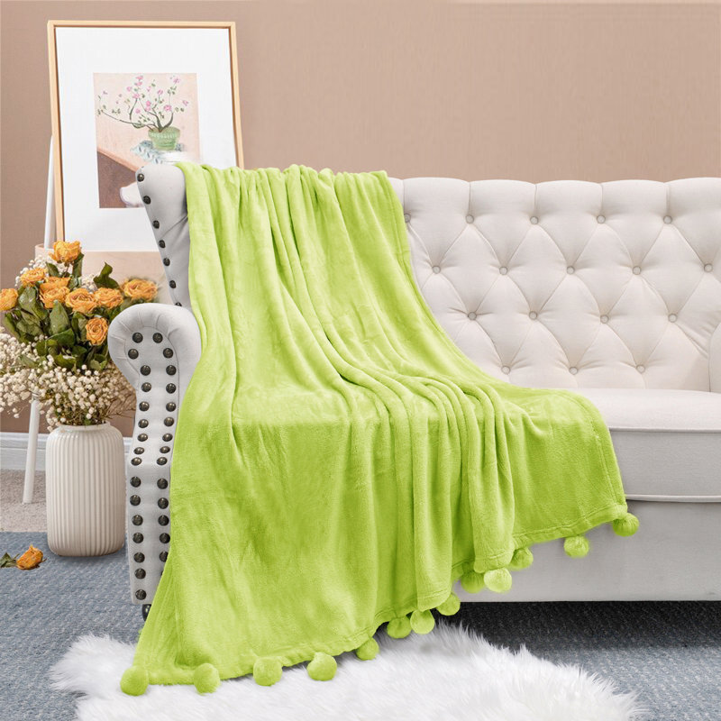  Couverture en molleton flanelle, L 50 po x L 60 po, Vert oasis