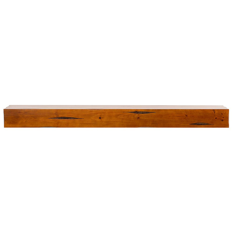 Kynsley 72" Distressed Wood Fireplace Mantel Shelf with Corbels - Chestnut Rustic Distressed Finish, 72" Length