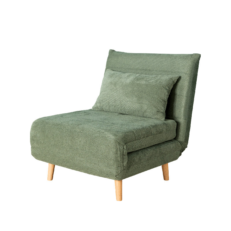 Lorena Clic Clac Upholstered Futon Sofa Bed Lounger Chair, 1, 83cm H x 76cm W x 91cm D, Green