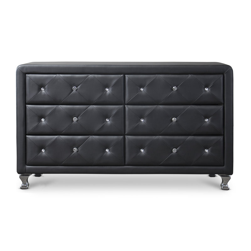 commode double 6 tiroirs Beglin, Noir