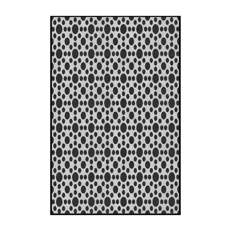 Tapis de zone noire à motifs, Rectangle 2 pi x 4 pi