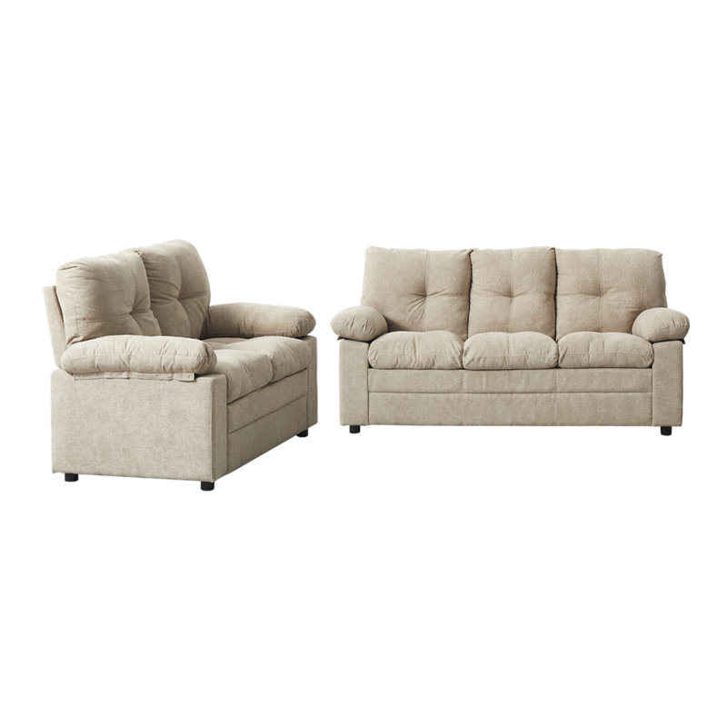Muhannad 2 - Piece Living Room Set, Camel Cotton