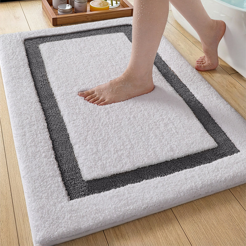 Tapis de bain avec envers antidérapant, 17" W x 30" L, Dark Grey
