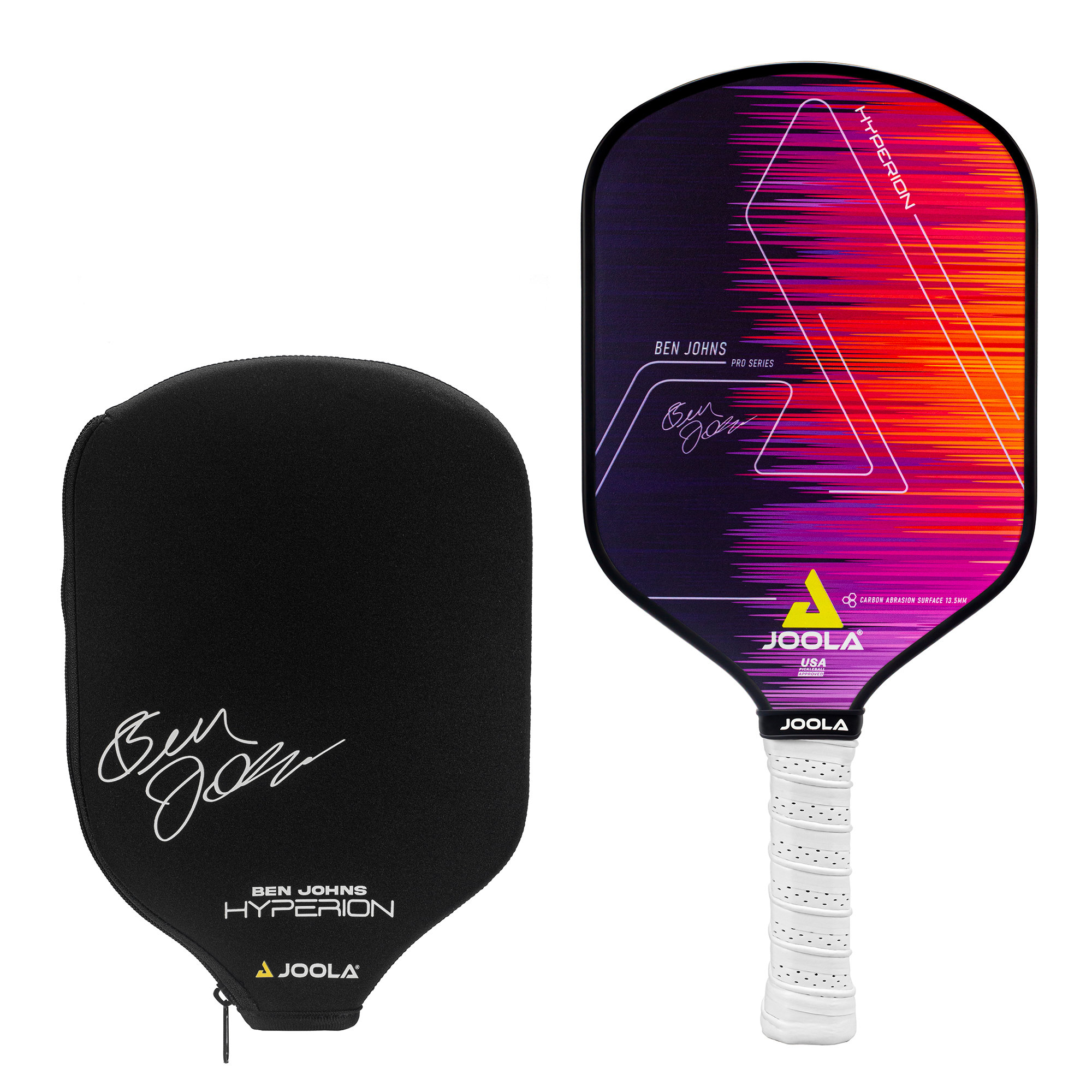 JOOLA Ben Johns Hyperion Carbon Abrasion Surface 13.5 Pickleball Paddle -  Includes Paddle Cover