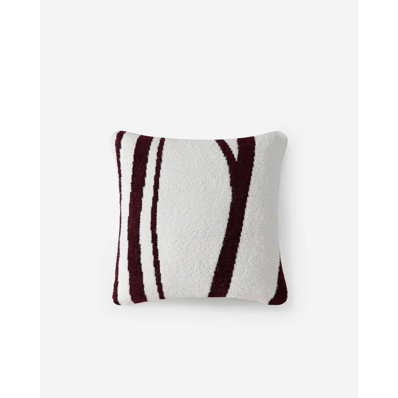 Coussin Casablanca, Motifs floraux gris nuage/blanc cassé