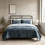 Ensemble de couette réversible en velours bleu, taille king-137013273-137013272