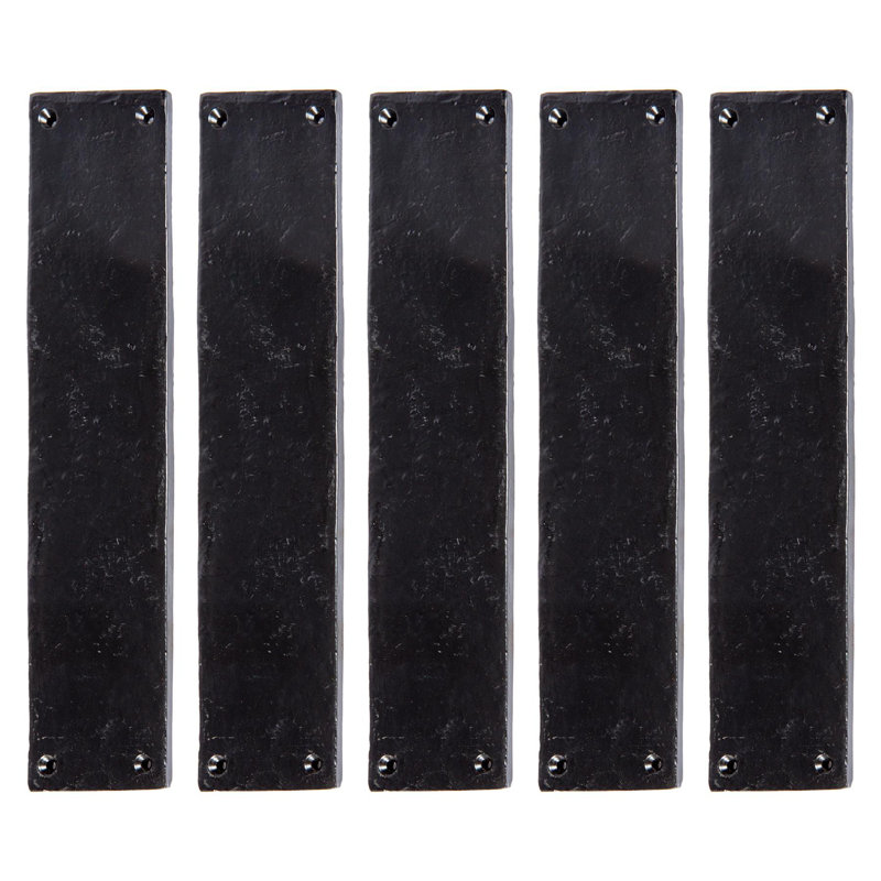 Hammer & Tongs - Rustic Door Push Plate - W65mm x H295mm - Black