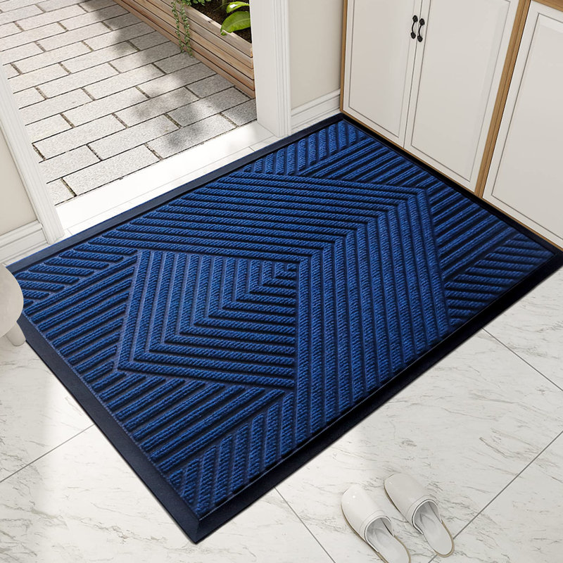 Tapis d'entrée antidérapant 48 po x 32 po, L 15 po x L 24 po, Marine