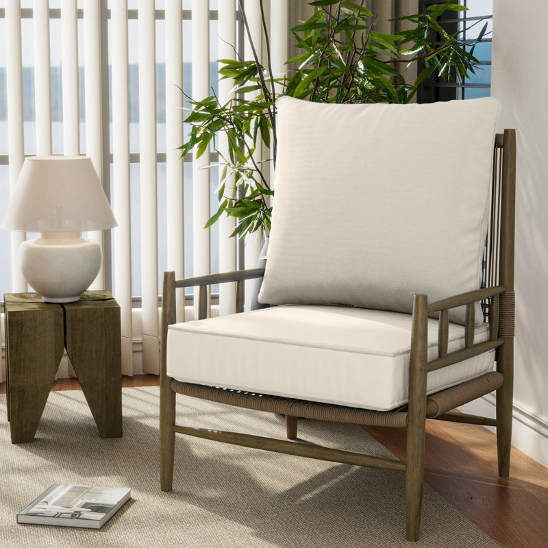 Ensemble de 4 coussins de siège profond 24 po x 24 po x 6 po pour l'extérieur, 4, Beige