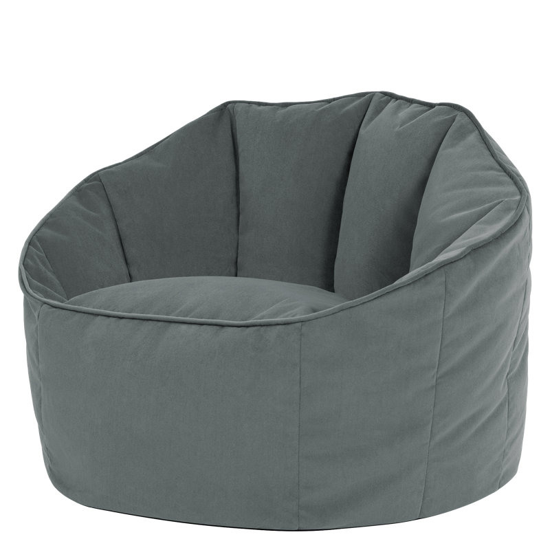 icon Milano Velvet Bean Bag Chair, Charcoal Grey