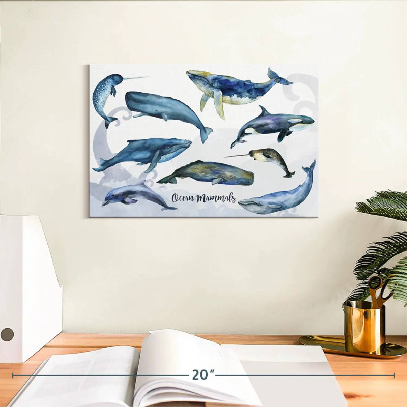 Brampt Ocean Mammals Chart, 8" H x 12" W