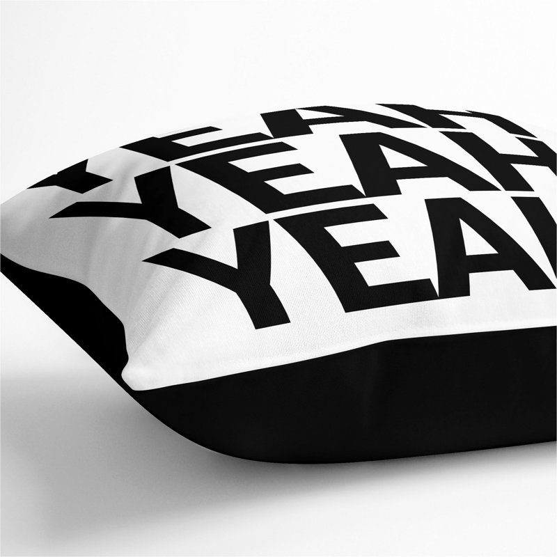 Square Cushion, Black, 55cm H x 55cm W x 20cm D