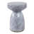 Iridescent Glass Accent Table with Artistic Design and Sturdy Base.