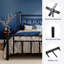 Vintage Iron Bed Frame With Elegant Headboard - Sturdy Construction, Spacious Under-Bed Storage, And Easy Assembly-1890649125-1890649127
