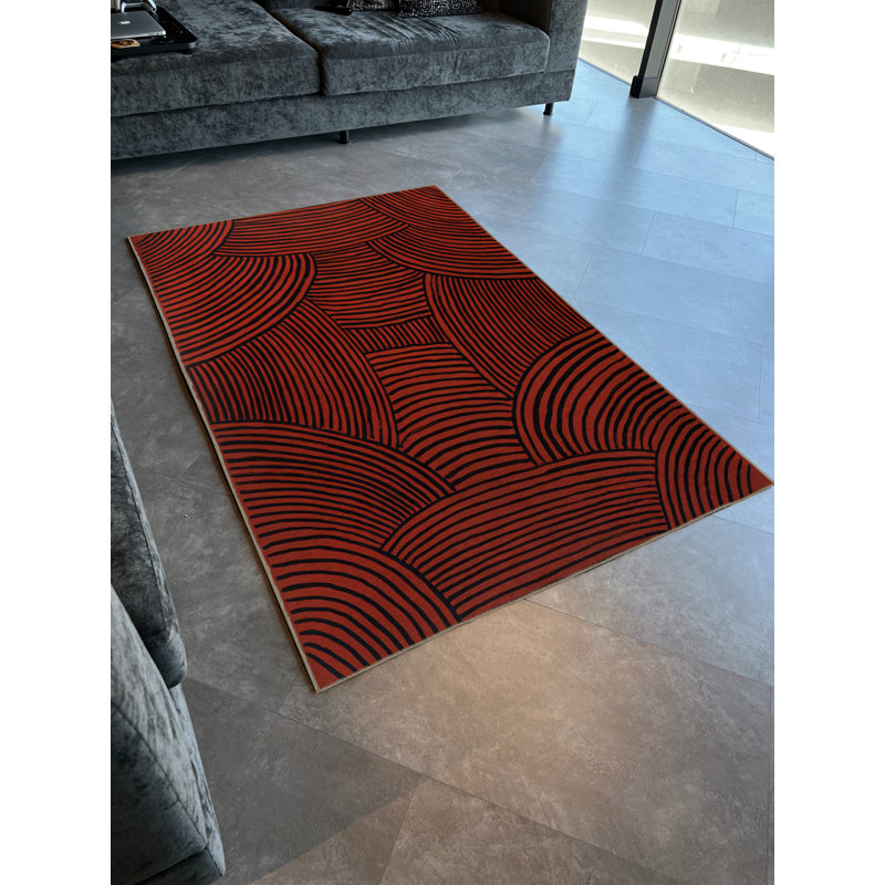 Tapis rouge Mira, Rectangle 4 pi 11,06 po x 9 pi 10,11 po