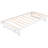 White Full Size Platform Bed With Adjustable Trundle - Constructed Quality Pine Wood And In Solid Construction For Maximum Support-1263499324