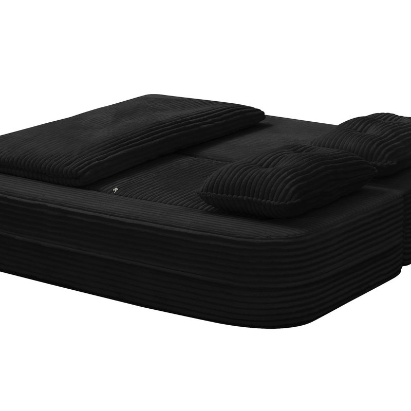 Canapé-lit modulaire multifonctionnel avec méridienne indépendante et couverture fonctionnelle, canapé en velours côtelé moelleux, canapé-lit convertible, lit très grand 80 po, canapé moelleux à assise profonde