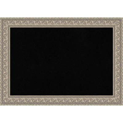 Sydney Silver Framed Corkboard, Black Cork Bulletin Board, Organization Board, Pin Board