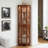Corner Curio Cabinet With Adjustable Glass Shelves, Integrated Lighting, And Mirrored Back-861003768