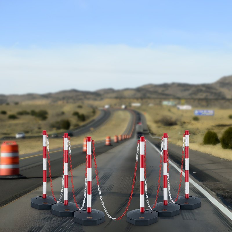 Traffic Delineator Post Cones with Fillable Base