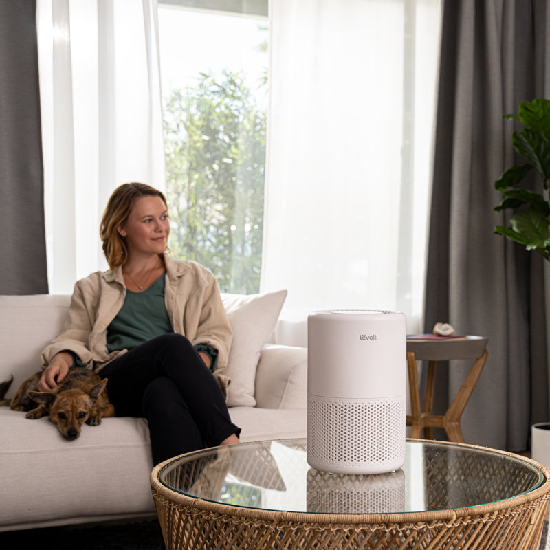 White Smart Table-Top Tower Air Purifier with HEPA Filter