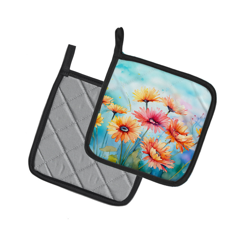 Caroline's Treasures Floral Polyester Potholder Set