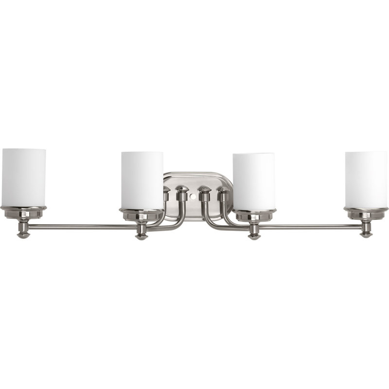 Éclairage pour salle de bain 4 lumières Azairah, Nickel brossé
