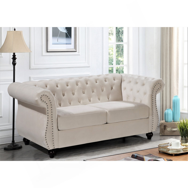 Fauteuil d'appoint Chesterfield, Ivory, Black