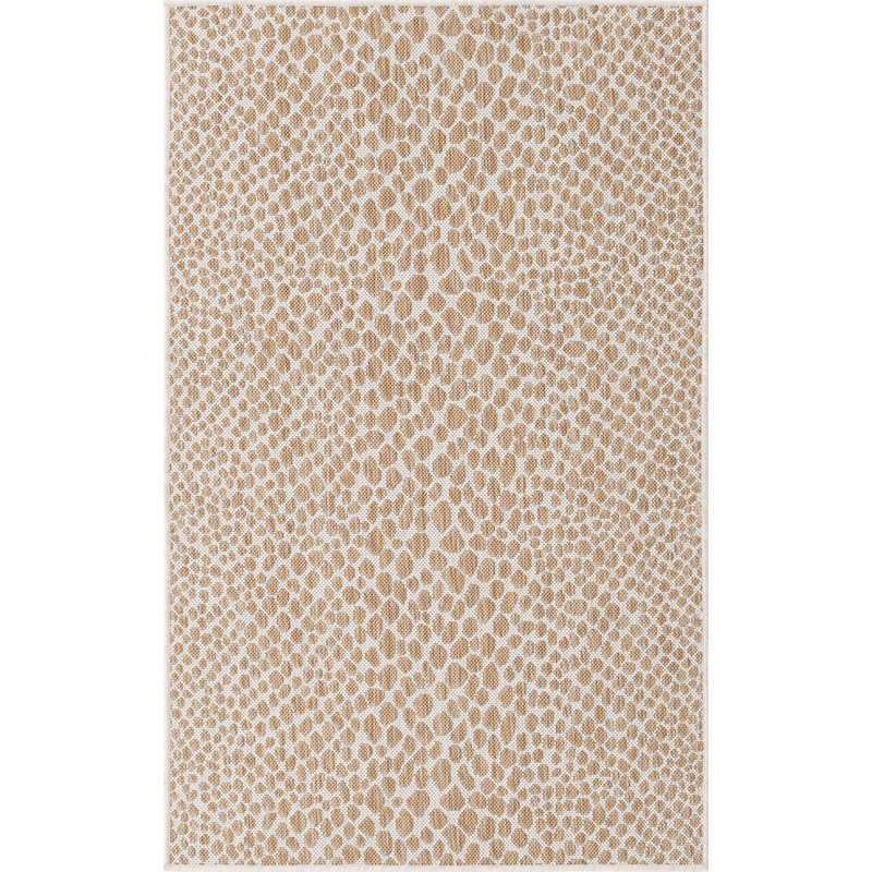 Outdoor Destiny Area Rug Bone Color, Rectangle 3' x 5'