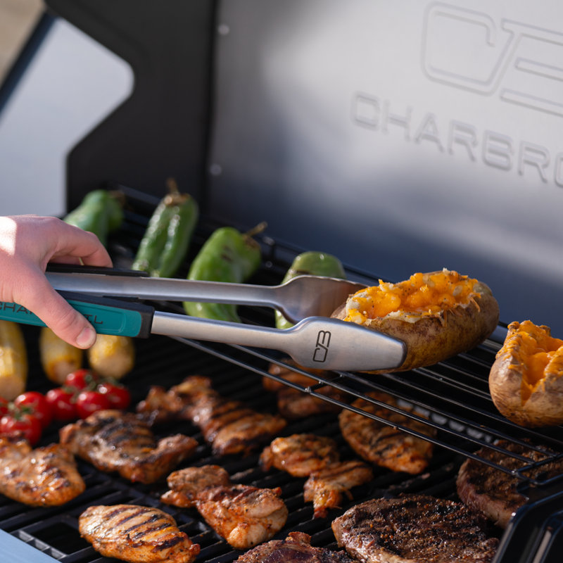 Charbroil Performance Series 6-Burner Gas Grill Cart with Side Burner, Grey & Stainless