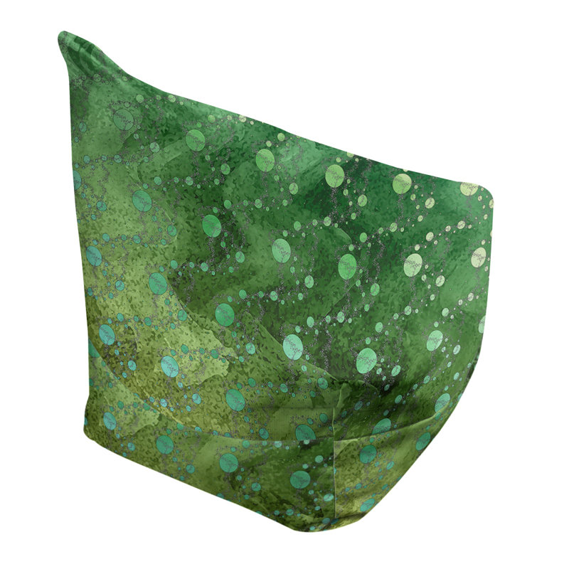 Fauteuil sac de pois Leffel, H 27 po x l 30 po x P 25 po, Pouf fauteuil, Jaune / vert