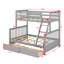 Lit superposé simple au dessus d'un lit double avec tiroirs Jhala Kids-1044908635