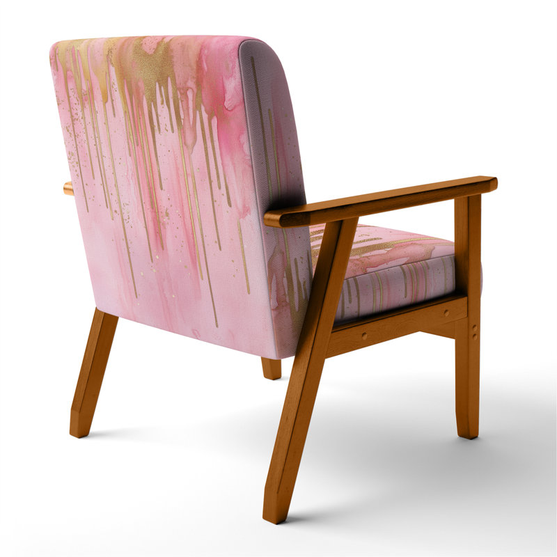Chaise abstraite revêtue de tissu d'ameublement Abstract, Brown Square Arms