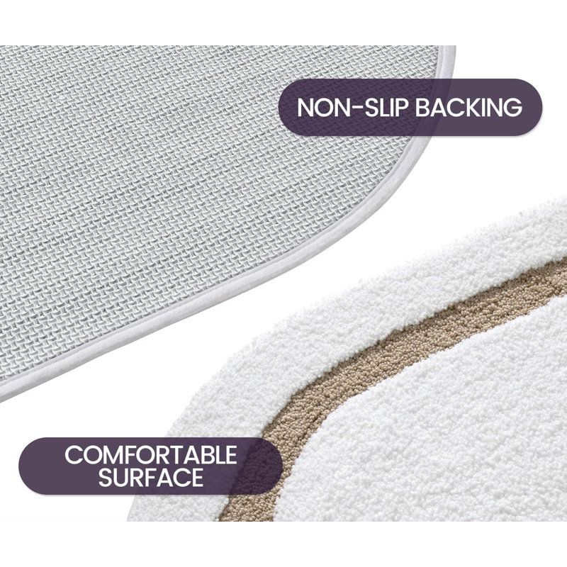 Oval Bath Mat, Beige