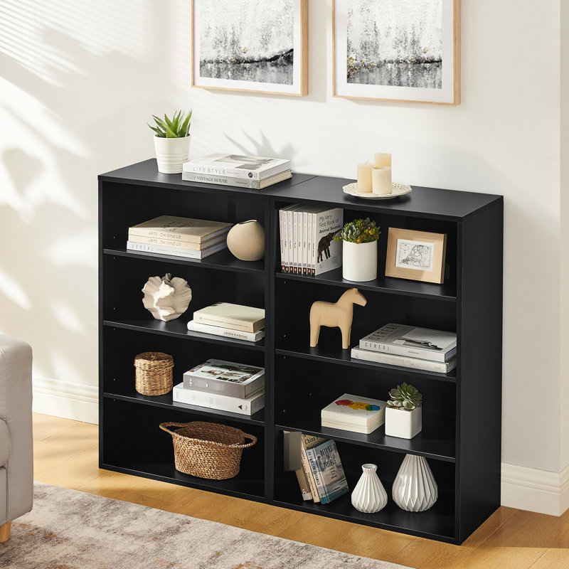 Tablettes réglables dans un support pour CD à 8 couches, détachables dans deux armoires, idéales pour la maison et le bureau, avec armoire de rangement en surface, étagères classant les médias, utilisation polyvalente dans diverses pièces,