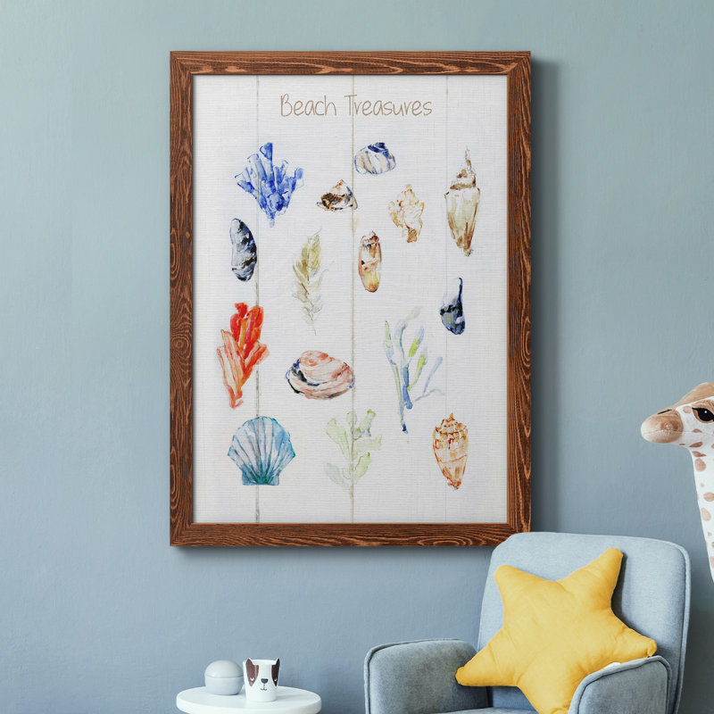 Beach Treasures - reproduction de photo sur toile, H 37,5 po x l 27,5 po x P 1,5 po, Cadre en érable