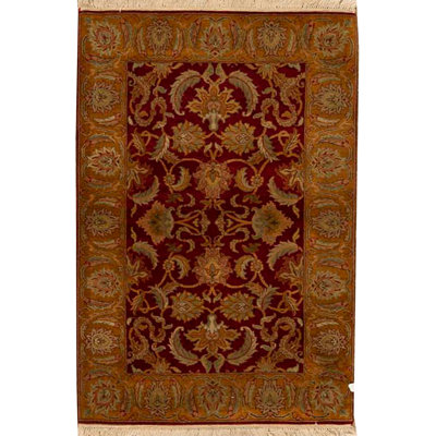 Hand-Knotted High-Quality Red and Gold Area Rug